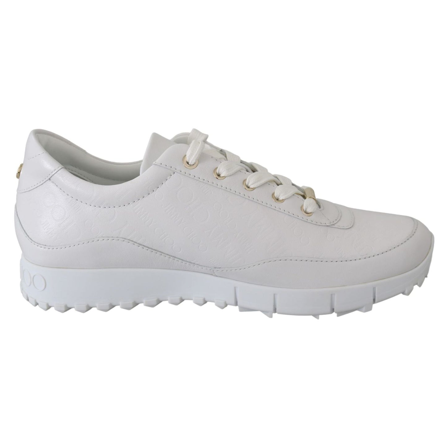 Jimmy Choo Elegant White Leather Sneakers 192954492649