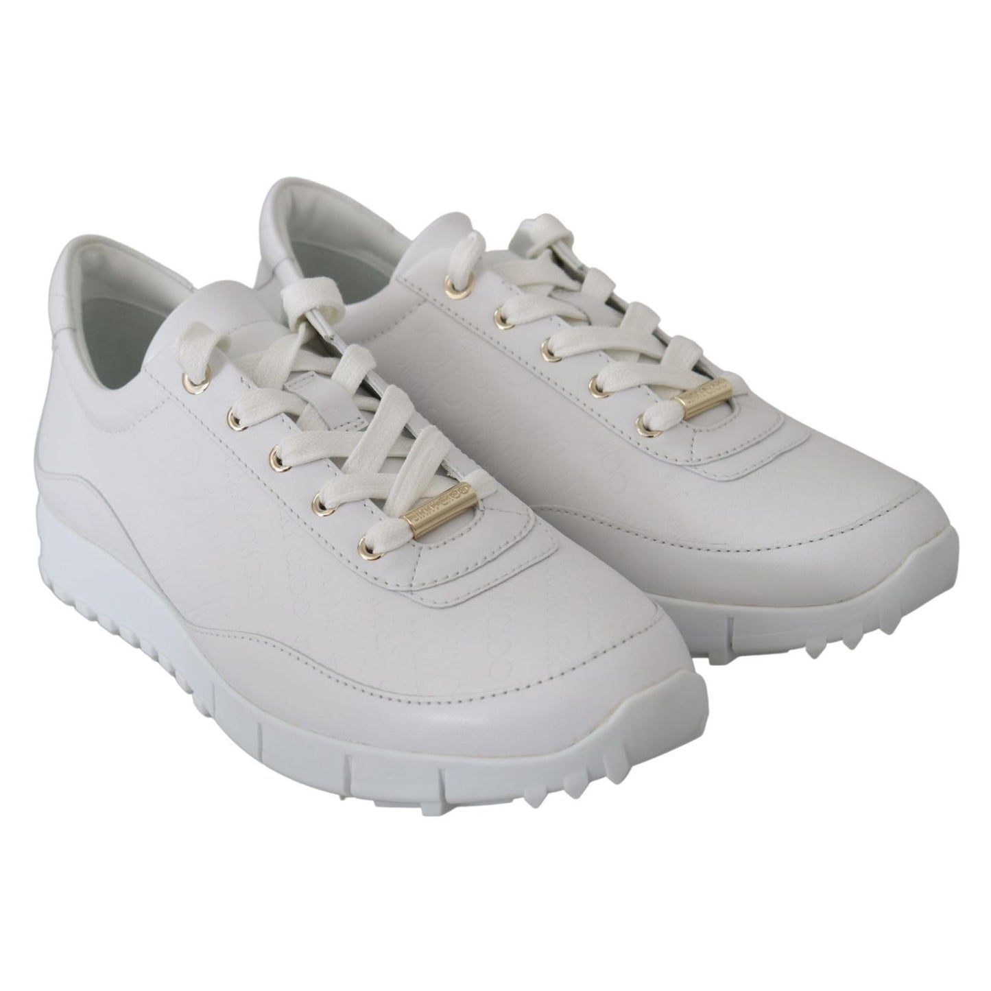 Jimmy Choo Elegant White Leather Sneakers 192954492649