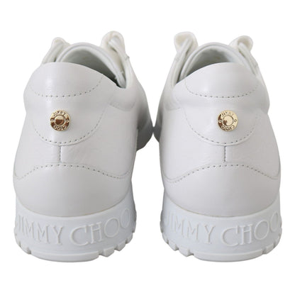 Jimmy Choo White Leather Monza Sneakers
