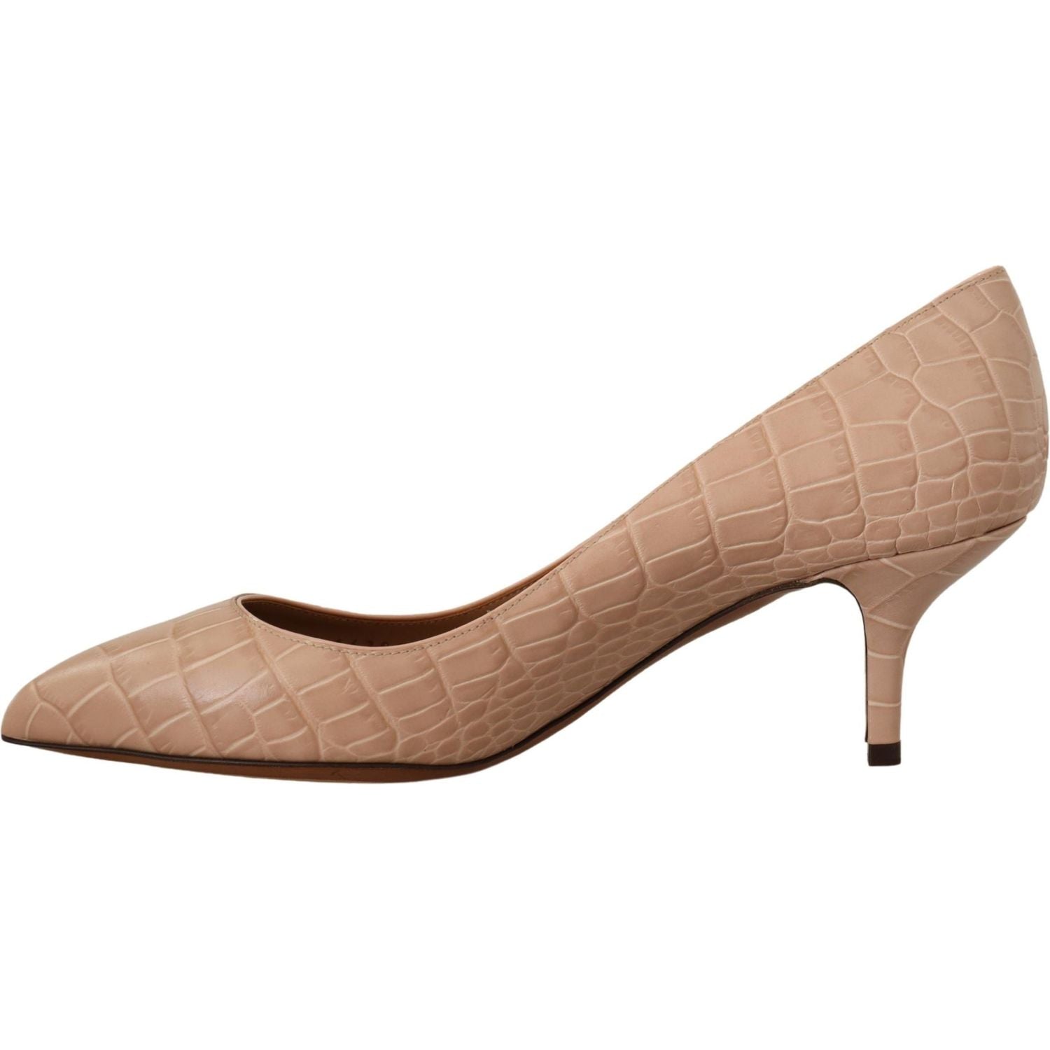 Dolce & Gabbana Beige Leather Pointed Heels Pumps Shoes