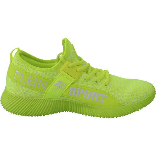 Plein Sport Electrify Your Step with Yellow Carter Sport Sneakers 4059623066661