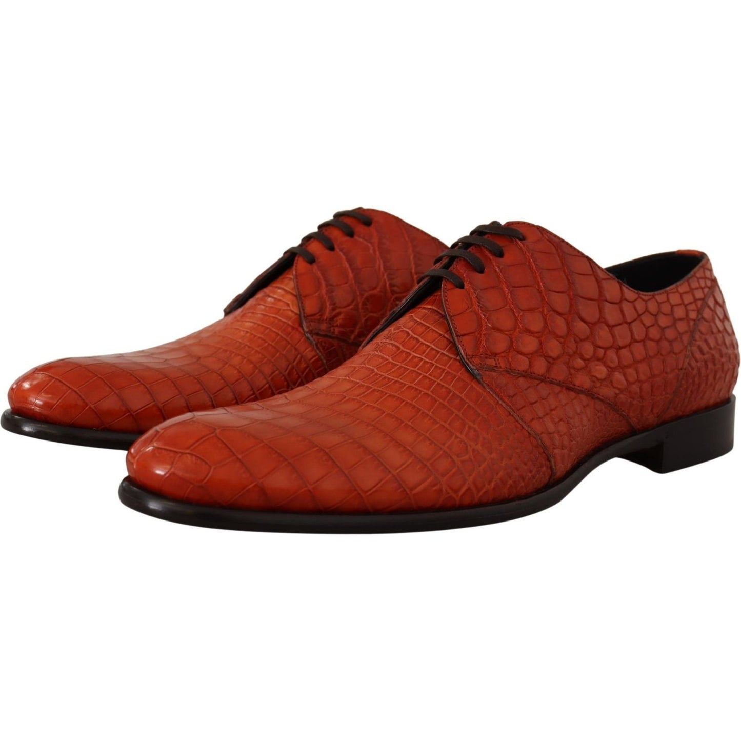 Dolce & Gabbana Orange Exotic Leather Dress Derby Shoes