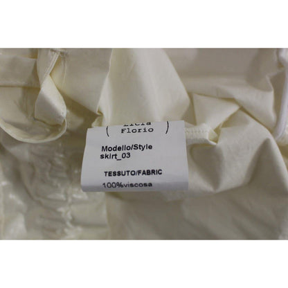 Licia Florio White Above-Knee Stretch Waist Strap Skirt