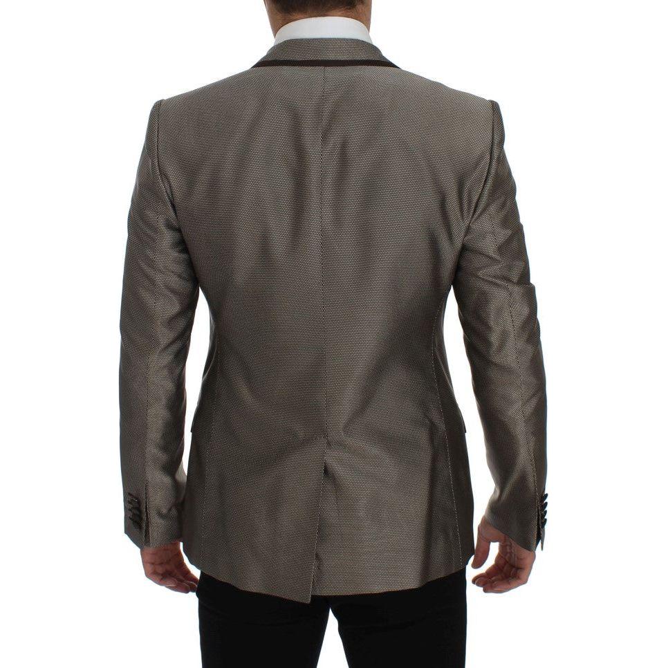 Dolce & Gabbana Brown Slim Fit Silk Two Button Blazer GTT10087-1