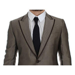 Dolce & Gabbana Brown Slim Fit Silk Two Button Blazer GTT10087-1