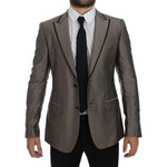Dolce & Gabbana Brown Slim Fit Silk Two Button Blazer GTT10087-1