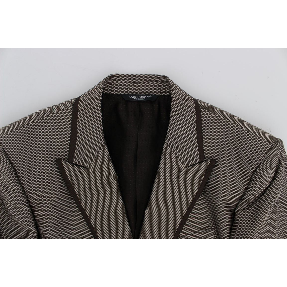 Dolce & Gabbana Brown Slim Fit Silk Two Button Blazer GTT10087-1