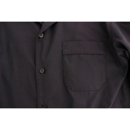 Dolce & Gabbana Purple Striped Cotton Pajama Lounge Shirt