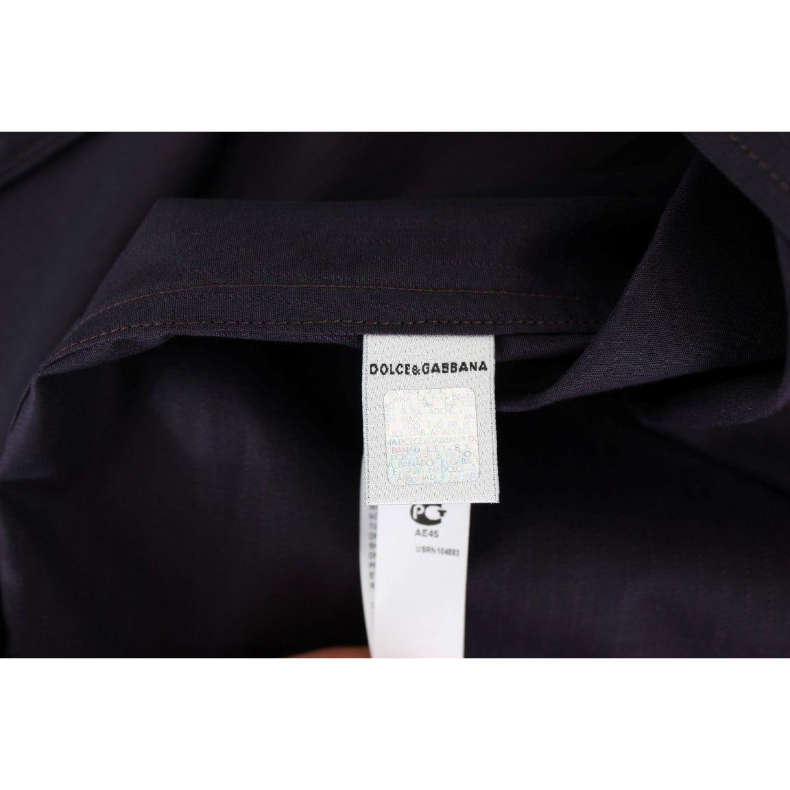 Dolce & Gabbana Purple Striped Cotton Pajama Lounge Shirt