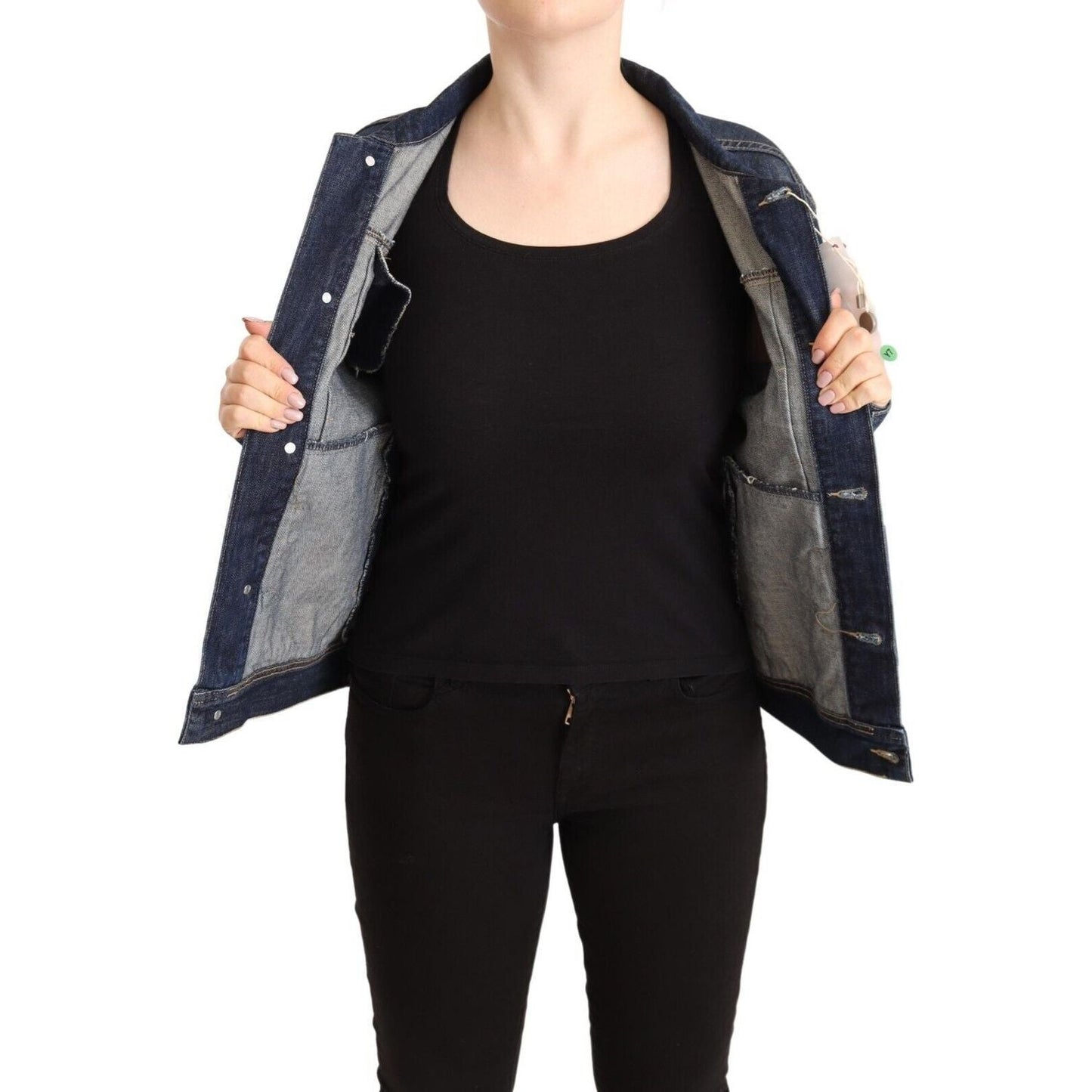 Master Coat Dark Blue Button Down Long Sleeves Denim Jacket JKT3215 - 40
