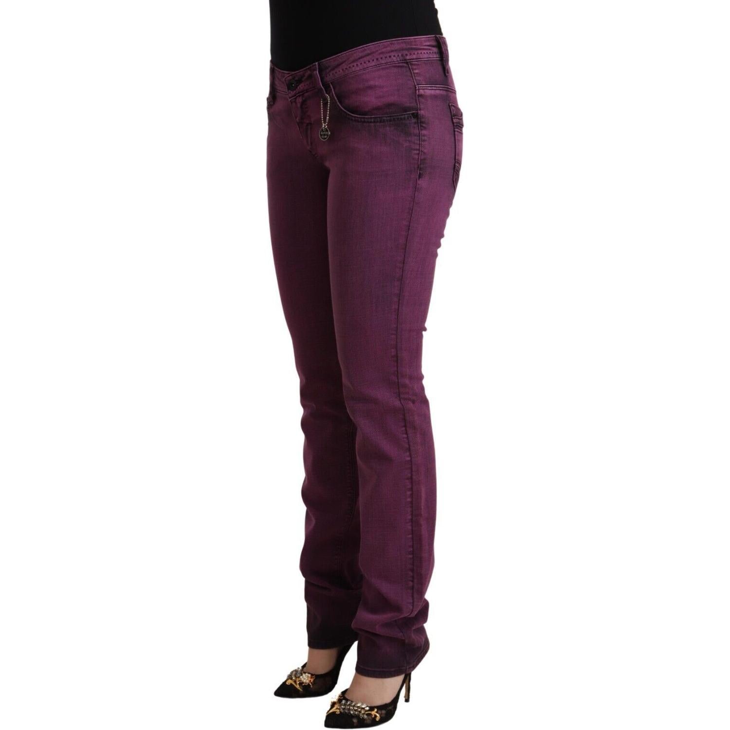 Costume National Purple Cotton Stretch Slim Fit Denim Jeans