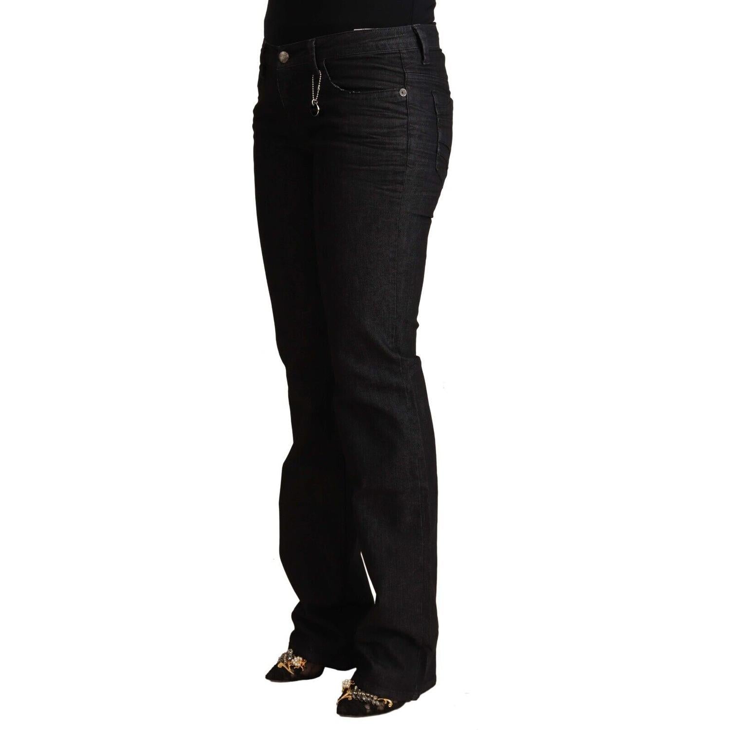 Costume National Black Cotton Low Waist Skinny Jeans