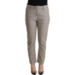 CYCLE Light Gray Linen Blend Mid Waist Tapered Pants PAN71171 - 30