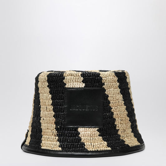 JACQUEMUS Le Bob Soli striped raffia bucket hat LDin,Spring - Summer 2025,Women,Women > Accessories,Women > Accessories > Scarves Hats & Gloves,Yes Eu Jacquemus 24E245AC6423060/Q_JACQM-1FY_119