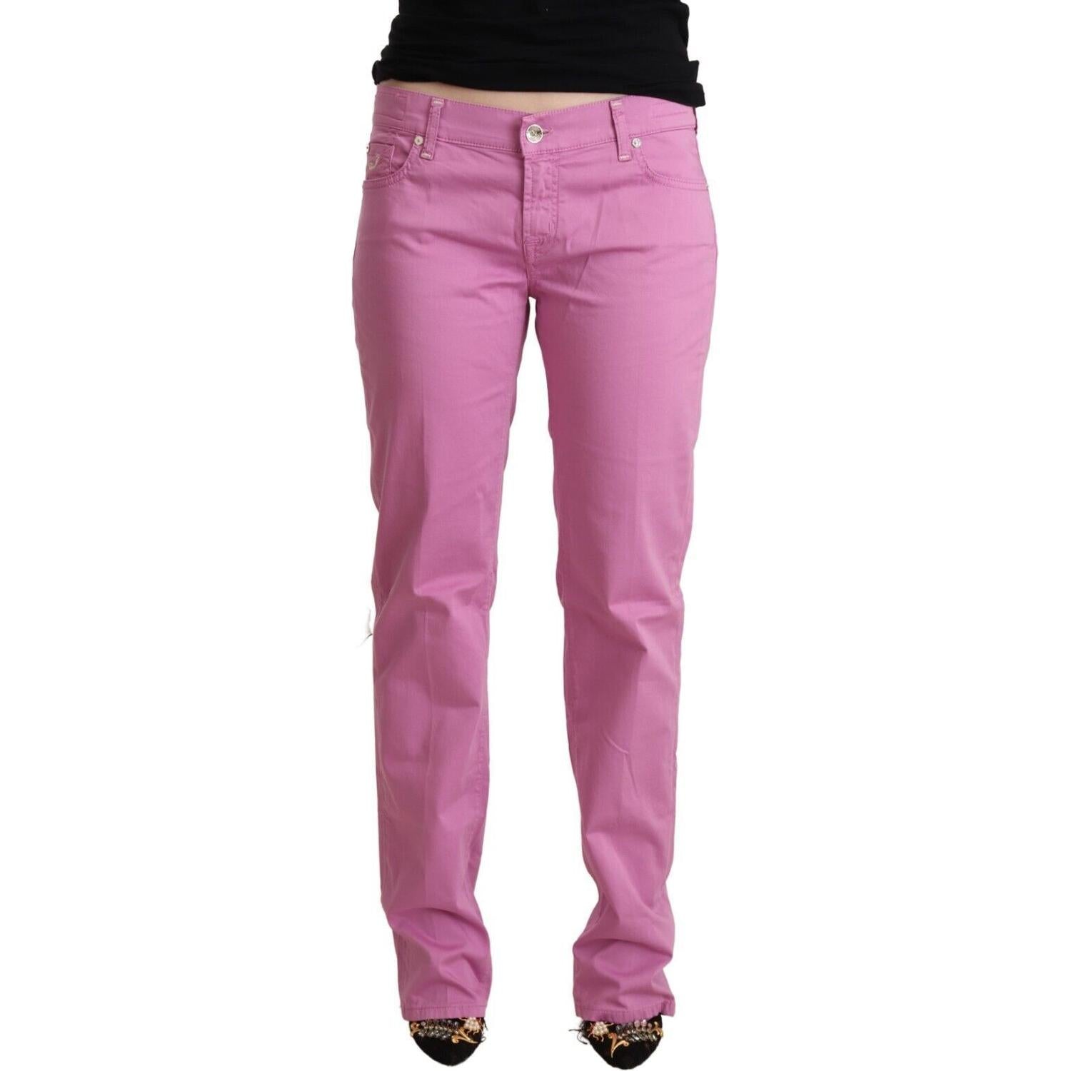 Jacob Cohen Pink Cotton Low Waist Denim Tapered Jeans