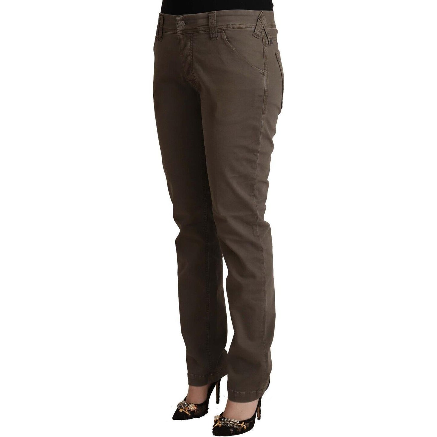 CYCLE Brown Cotton Low Waist Skinny Casual Jeans PAN72672 - 33