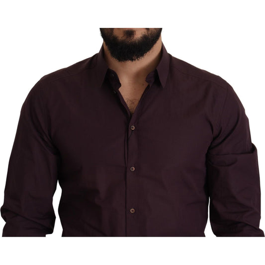 Dolce & Gabbana Purple Cotton GOLD Slim Fit Dress Shirt TSH82957- 41
