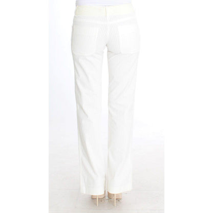 Ermanno Scervino White Striped Straight Fit Pants