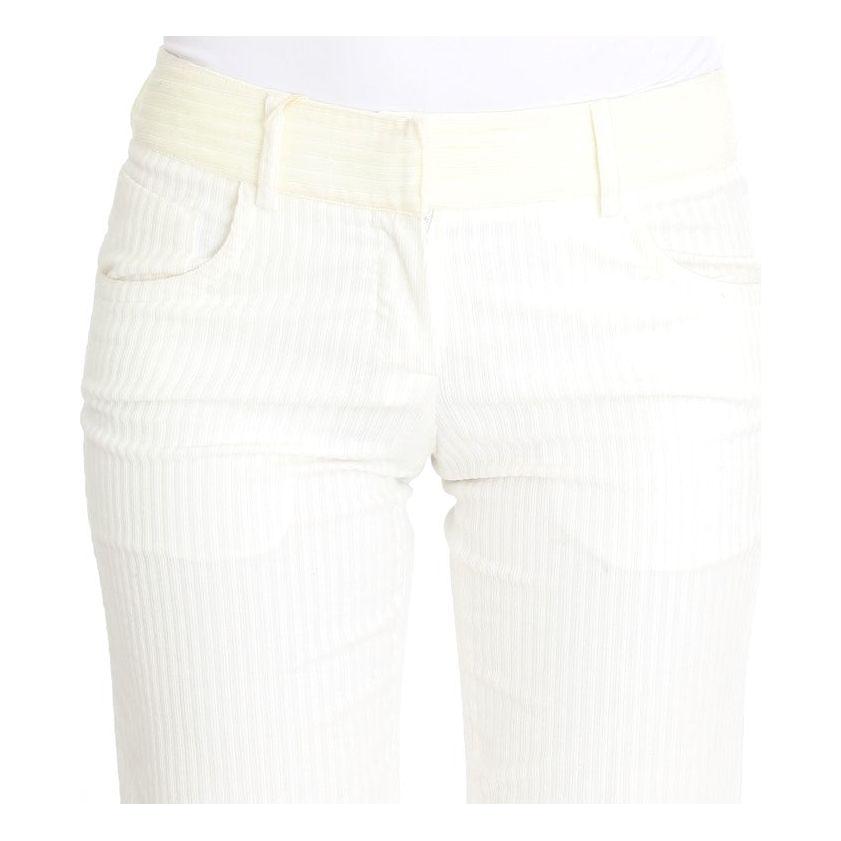 Ermanno Scervino White Striped Straight Fit Pants