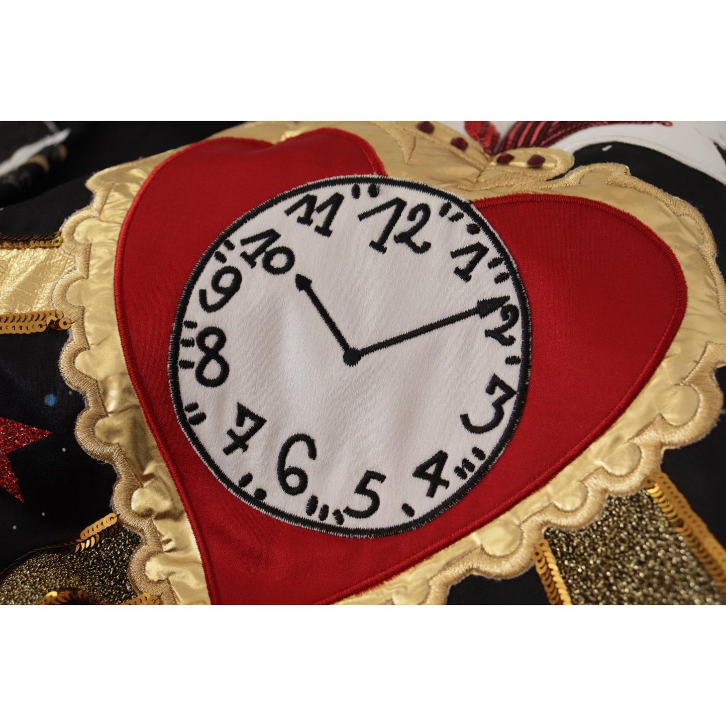 Dolce & Gabbana Black Love Clock Sequined Piano Skirt