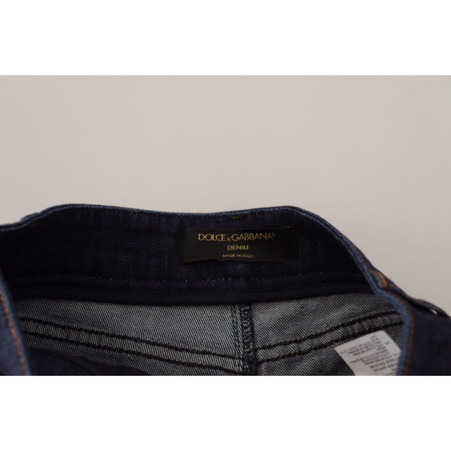 Dolce & Gabbana Blue Denim Stretch Crystal Hot Pants Shorts