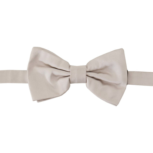 Dolce & Gabbana Gray 100% Silk Adjustable Neck Papillon Tie FT3621