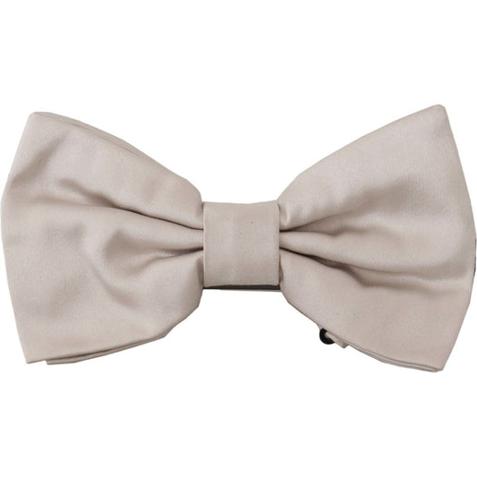 Dolce & Gabbana Gray 100% Silk Adjustable Neck Papillon Tie FT3621