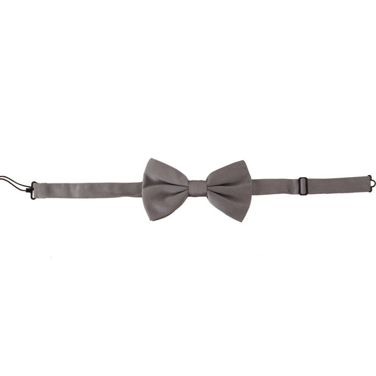Dolce & Gabbana Gray 100% Silk Adjustable Neck Papillon Tie FT3642