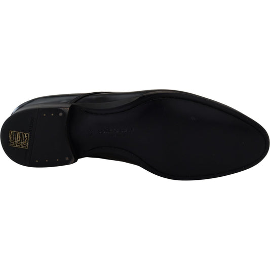 Dolce & Gabbana Black Leather Formal Dress Shoes MV4831- 39.5