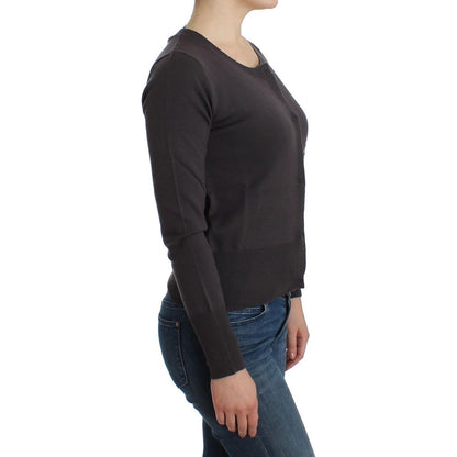 John Galliano Purple Wool Sequined Cardigan Knit Sweater