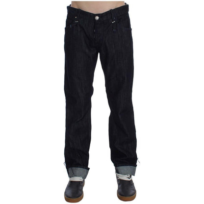 Acht Blue Cotton Regular Straight Fit Jeans Jeans & Pants