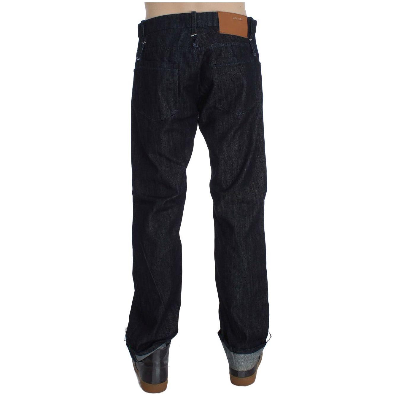 Acht Blue Cotton Regular Straight Fit Jeans Jeans & Pants