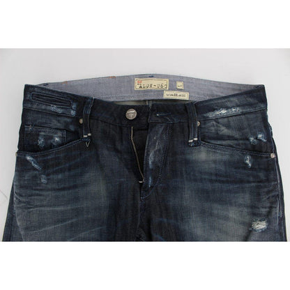 Acht Blue Cotton Regular Straight Fit Jeans Jeans & Pants