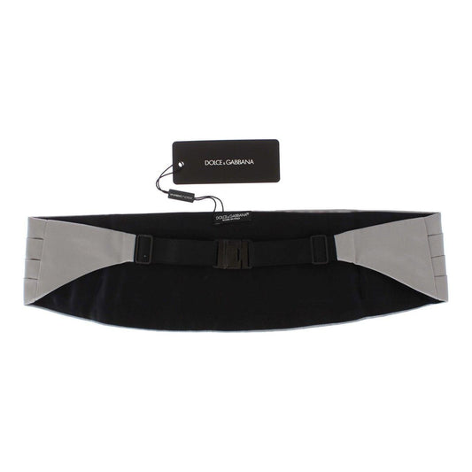 Dolce & Gabbana Silver Wide Belt Silk Cummerbund MS1002-1