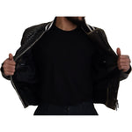 Dolce & Gabbana Black Houndstooth Polyester Bomber Jacket