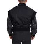 Dolce & Gabbana Black Nylon Crystals Coat Buttons Jacket