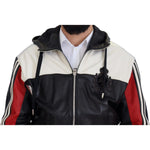 Dolce & Gabbana Black Leather Hooded Blouson Coat Jacket