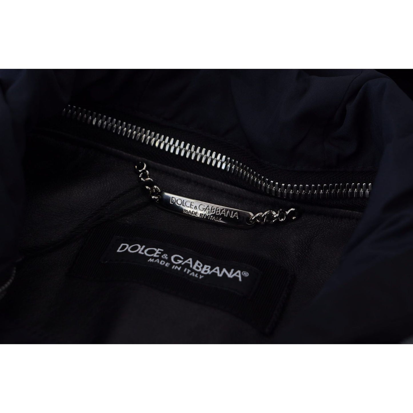 Dolce & Gabbana Black Polyester Hooded Blouson Coat Jacket