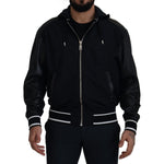 Dolce & Gabbana Black Polyester Hooded Blouson Coat Jacket