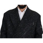 Dolce & Gabbana Black Wool Double Breasted Coat Men Jacket