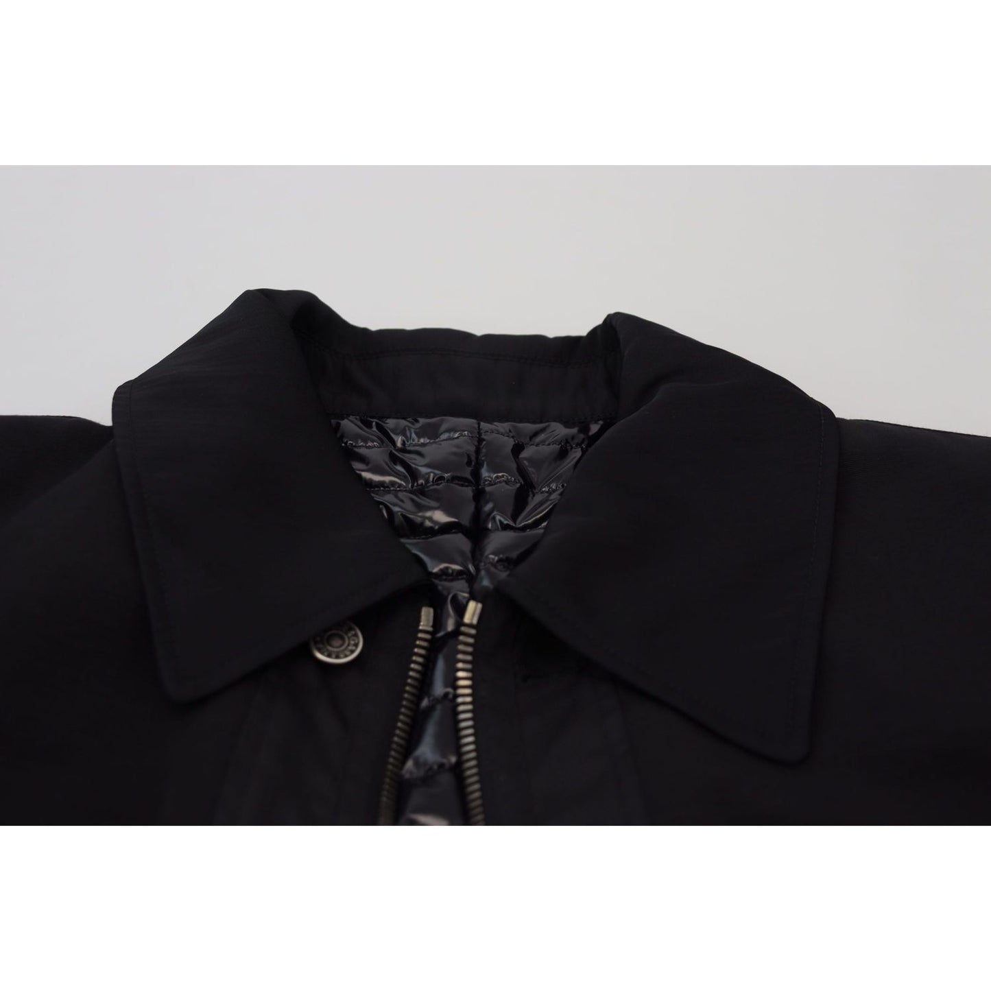 Dolce & Gabbana Black Wool Collared Full Zip Jacket Dolce & Gabbana
