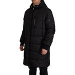 Dolce & Gabbana Black Nylon Hooded Parka Coat Winter Jacket