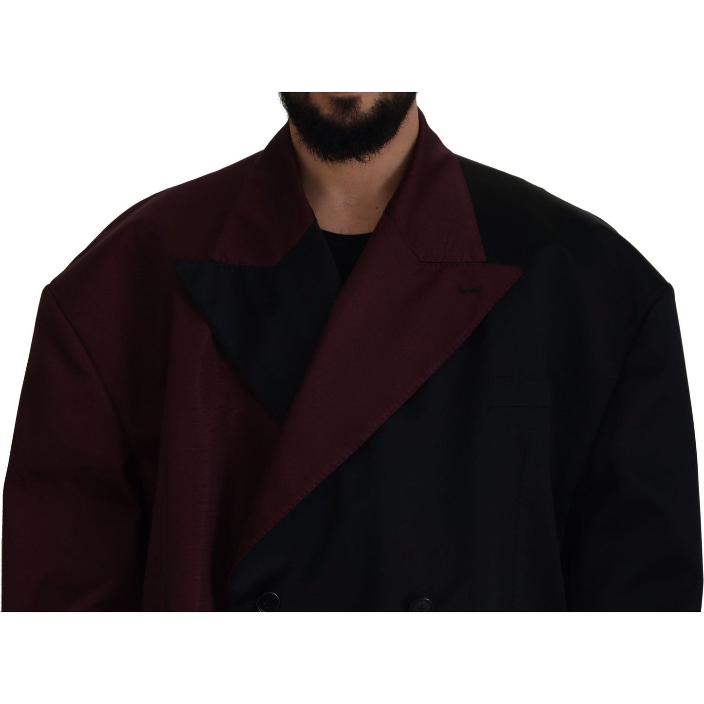 Dolce & Gabbana Bordeaux Polyester Double Breasted Jacket Dolce & Gabbana