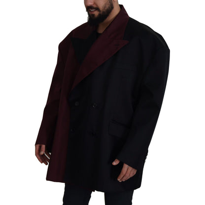 Dolce & Gabbana Bordeaux Polyester Double Breasted Jacket Dolce & Gabbana