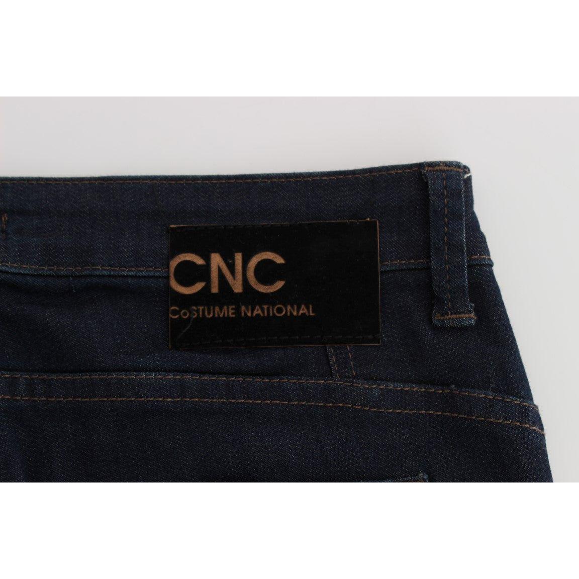 Costume National Blue Cotton Blend Slim Fit Jeans Jeans & Pants