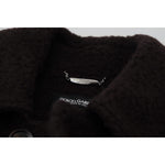 Dolce & Gabbana Black Alpaca Button Down Trench Coat Jacket