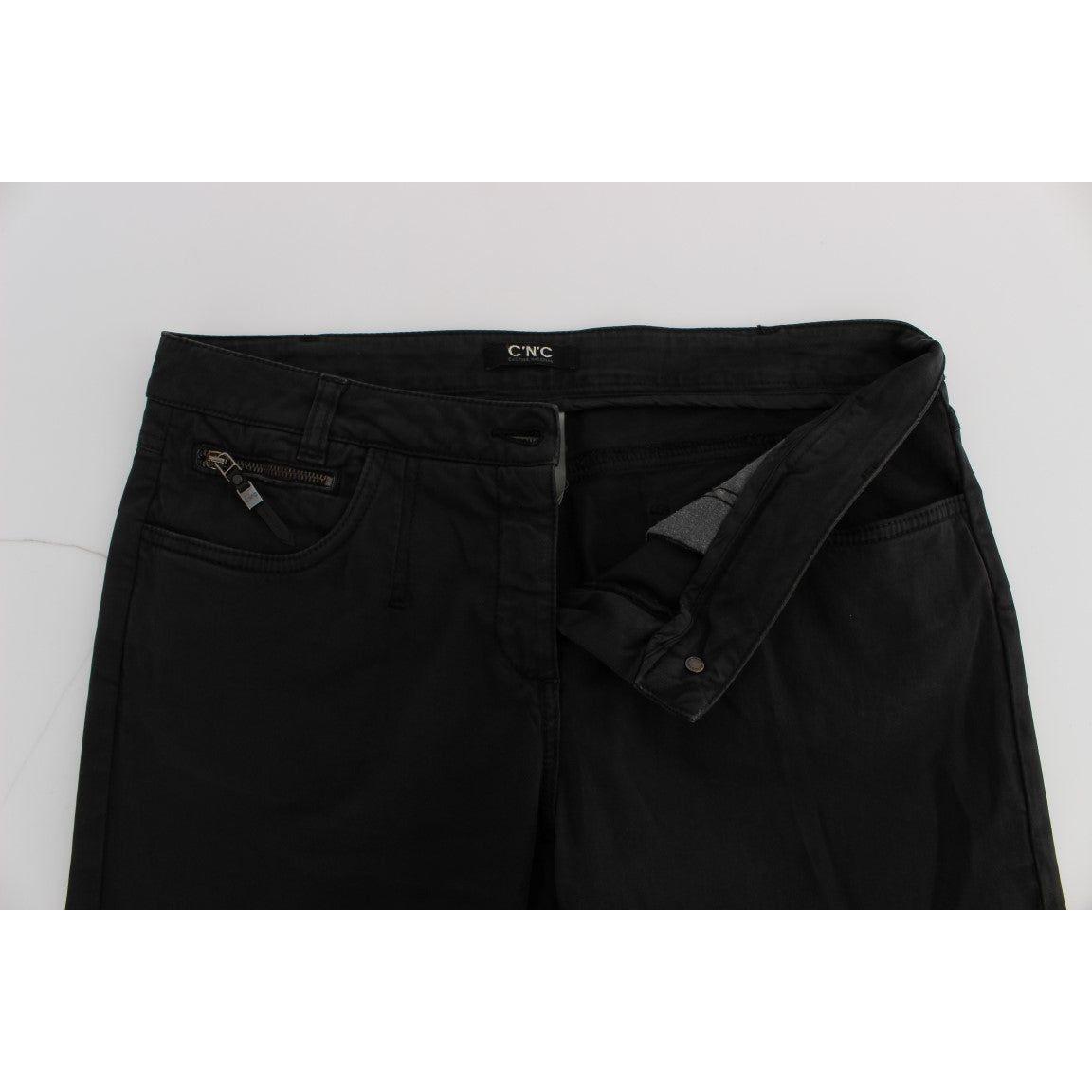 Costume National Black Cotton Capri Cropped Denim Jeans Jeans & Pants