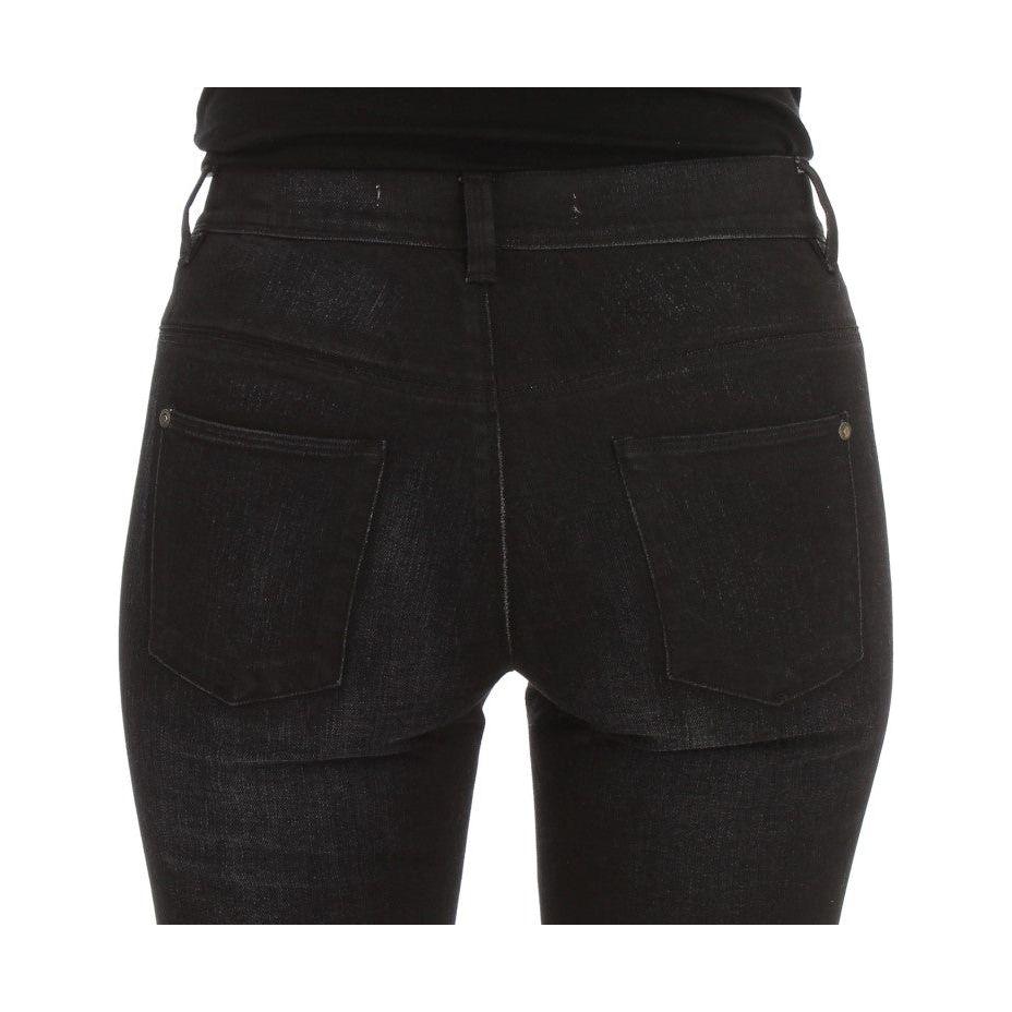 Ermanno Scervino Blue Cotton Blend Slim Fit Bootcut Jeans