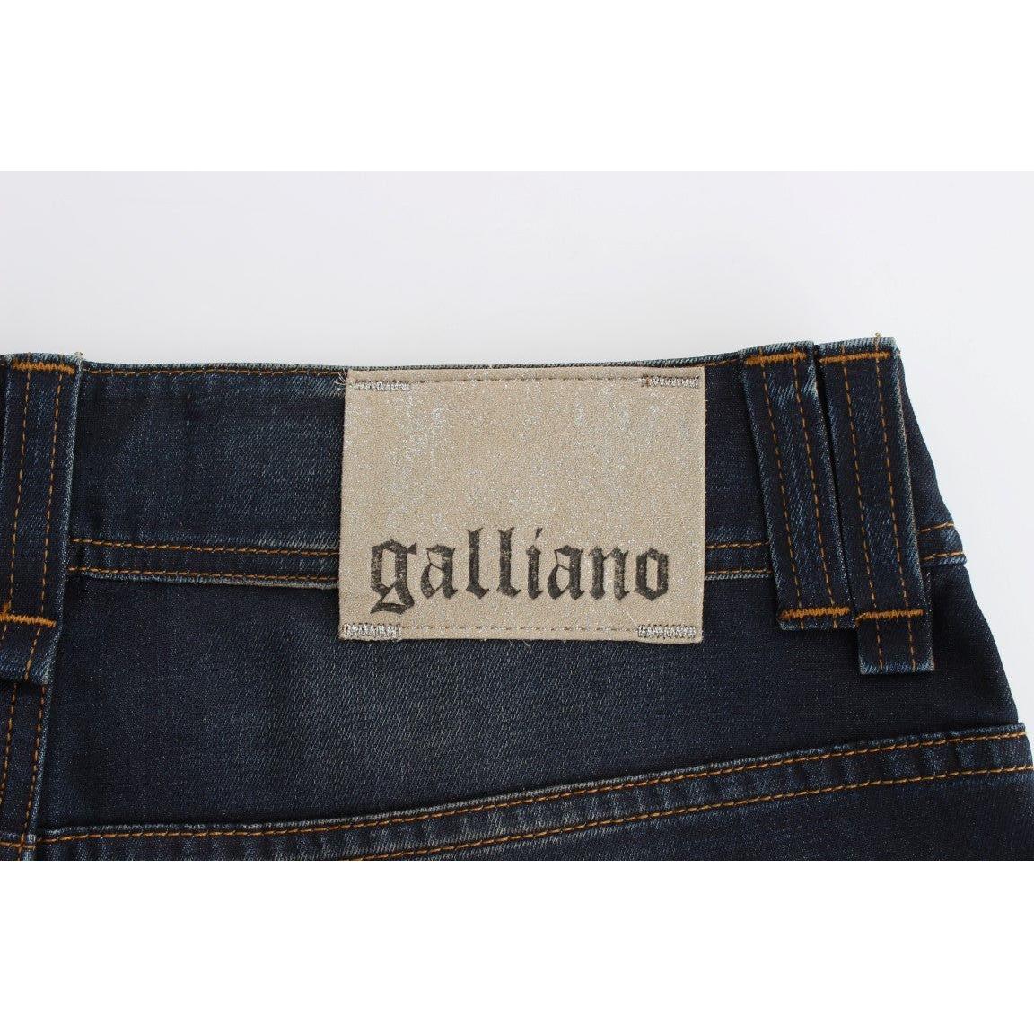 John Galliano Blue Wash Cotton Blend Boyfriend Fit Jeans