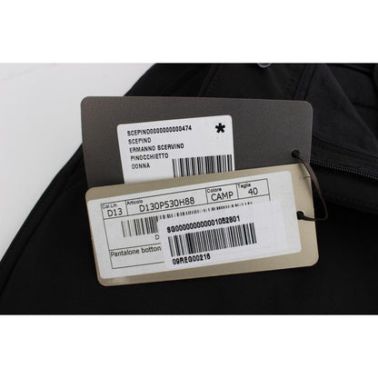 Ermanno Scervino Black Cotton Blend Capri Cropped Pants Jeans & Pants